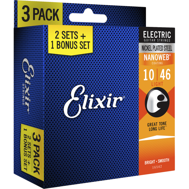 Elixir Nanoweb 3 PACK 16542 10-46 Light